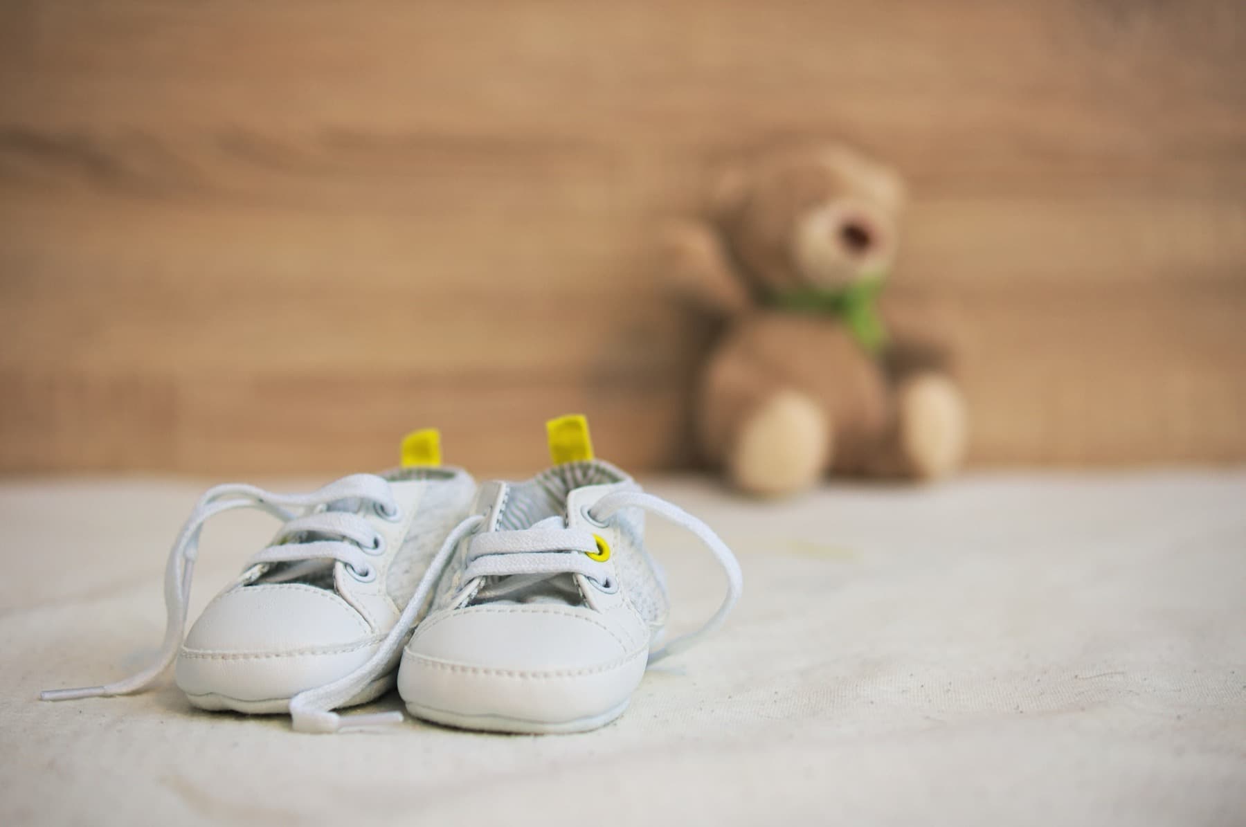 Baskets et ours en peluche
